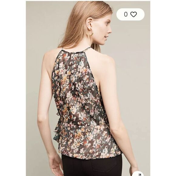 NWT RANNA GiLL by Anthropologie Larina Ruffle Tank Size S - Picture 2 of 9